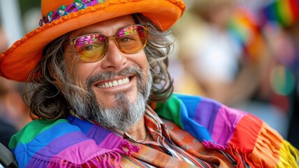 Fototapeta premium Happy gay man having fun of LGBTQ community