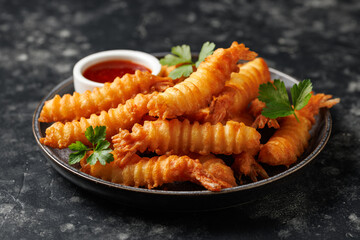 Fried Shrimps, prawn tempura with sweet chili sauce