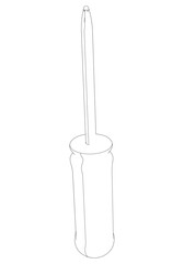 Screwdriver Line Art Vector Illustration on White Background. High-Quality Design for Home Improvement, DIY, and Professional Use
