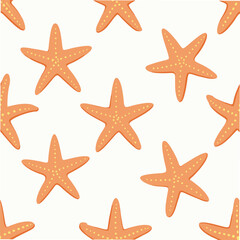 Seamless pattern of cute star fish 