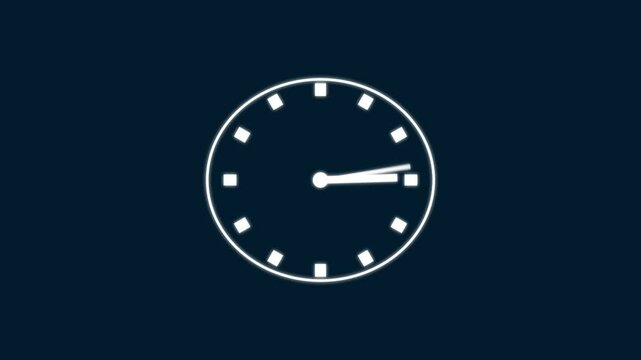 clock icon with moving arrows in 12 hour . Stopwatch animation.