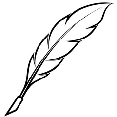 Fototapeta premium Simple Line Art Quill Pen for Elegant Designs