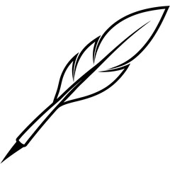 Obraz premium Simple Line Art Quill Pen for Elegant Designs