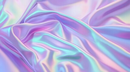 Obraz premium Iridescent pastel fabric with soft folds and waves.