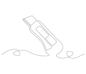 Obraz premium One continuous line drawing of cutter . Single line of cutter vector illustration