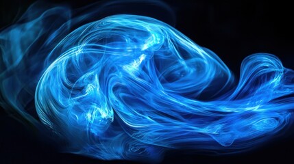 Abstract Blue Swirls: A Digital Artwork