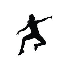 A women hip hop dancers silhouette