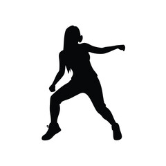 A women hip hop dancers silhouette