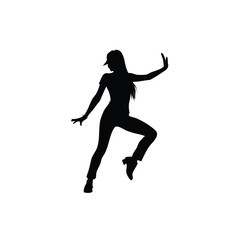 A women hip hop dancers silhouette