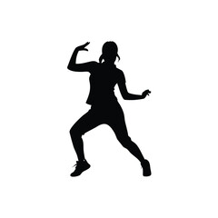 A women hip hop dancers silhouette