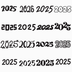 2025 new year number illustration