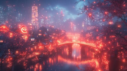 Vibrant splatter paint rainbow, luminous neon panda, futuristic Tokyo park scene, imaginative urban landscape filled with color and creativity