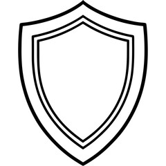 Obraz premium Security Shield Vector Line Art