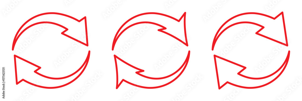 Poster Refresh icon vector. Green recycle vector icon symbol. Repeat and reload icons set and arrow rotation circle. Sync icon symbol convert button sign