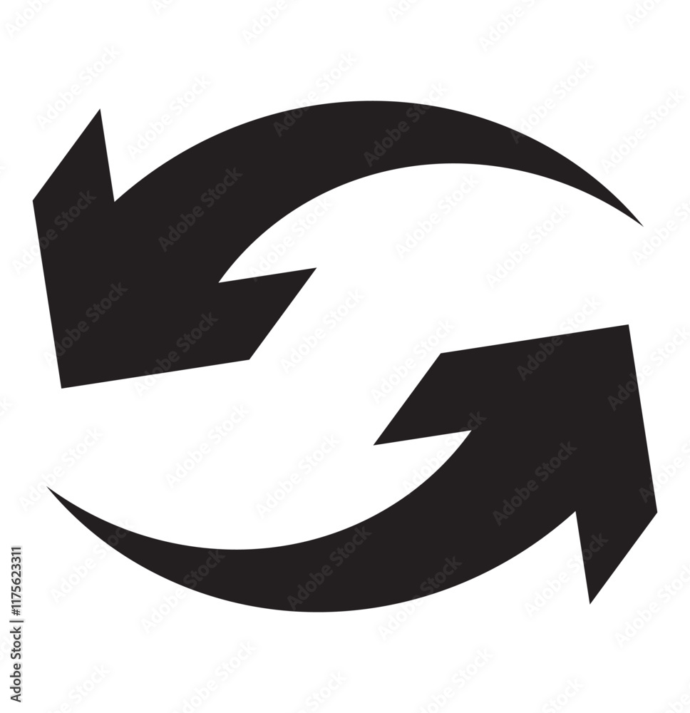 Poster Refresh icon vector. Green recycle vector icon symbol. Repeat and reload icons set and arrow rotation circle. Sync icon symbol convert button sign