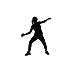 A women hip hop dancers silhouette