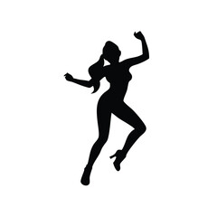A women hip hop dancers silhouette