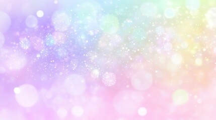 Obraz premium Pastel rainbow bokeh background with sparkles.