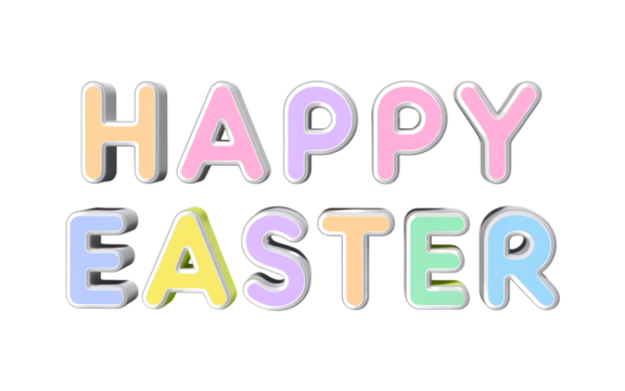 Colorful letters wishing a Happy Easter, embodying joy and celebration of spring.