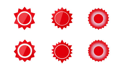 Red Starburst Award Badges  Blank Seal Templates
