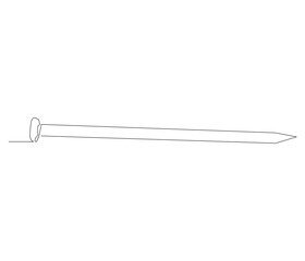 One continuous line drawing of nail . Single line of nail vector illustration