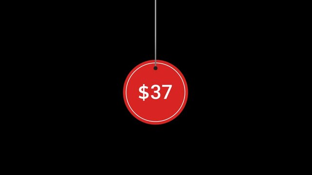 37 Dollar sign hanging Animated price tag