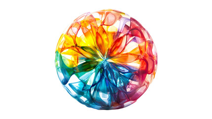 Vibrant Rainbow Sphere  Abstract Art  Colorful Glass Orb  Swirling Design  Modern Art  Dec