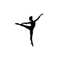 A ballet girl vector silhouettes
