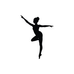 A ballet girl vector silhouettes