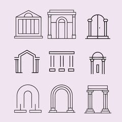 Unique architecture element Creative architecture line art vector