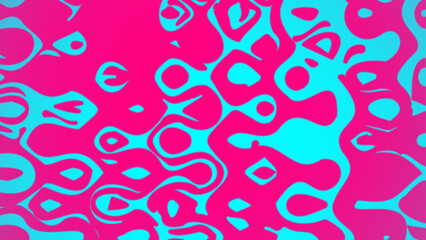 Vector abstract background with irregular ornament. Colorful neon illustration with pink and blue colors