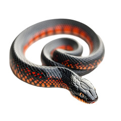 Obraz premium Black Red Snake Reptile Coil Closeup Wildlife Nature Photography