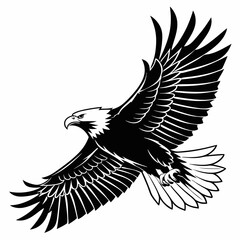 The eagle vector silhouette black design white background