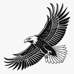 The eagle vector silhouette black design white background