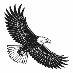 The eagle vector silhouette black design white background