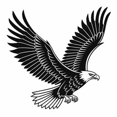 The eagle vector silhouette black design white background