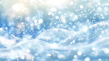 Bright abstract background created with AI depicting floating white foam in gentle waves