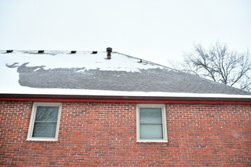 Snow on the Roof of a House