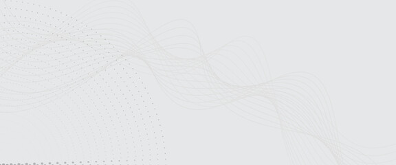 Futuristic gray white abstract background. shining wave lines pattern for banner, wallpaper, cover. 