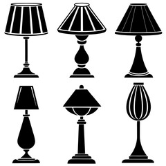 Table and Floor Lamps Silhouettes icon