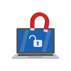 Data Breach Flat Icon, Vector illustration