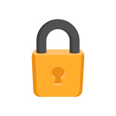 Closed Lock Flat Icon, Vector illustration