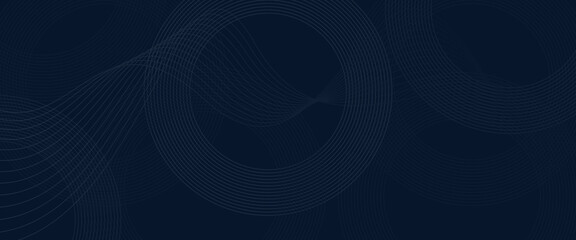 Obraz premium Modern speed motion wave lines gradient blue rectangle circle curve lines geometric abstract background blue dark background