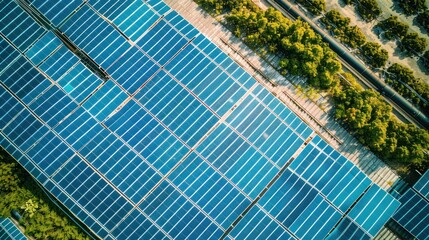 Aerial View of Solar Panels: A Sustainable Energy Solution