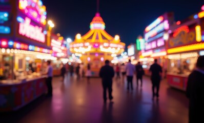 Vibrant carnival at night