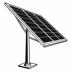 Obraz premium Solar Panel Silhouette Vector Art