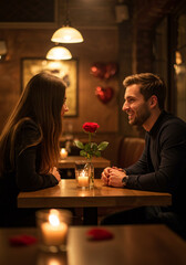 Romantic Candlelit Date at a Cozy Restaurant