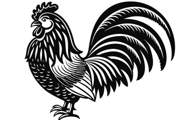 Hen and Saxophone Silhouette Collection  Elegant Icons on White