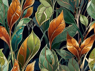 seamless pattern with leaves