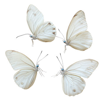 Fototapeta a close up of a white butterfly on a transparent background, PNG image, PNG file, Generative art.